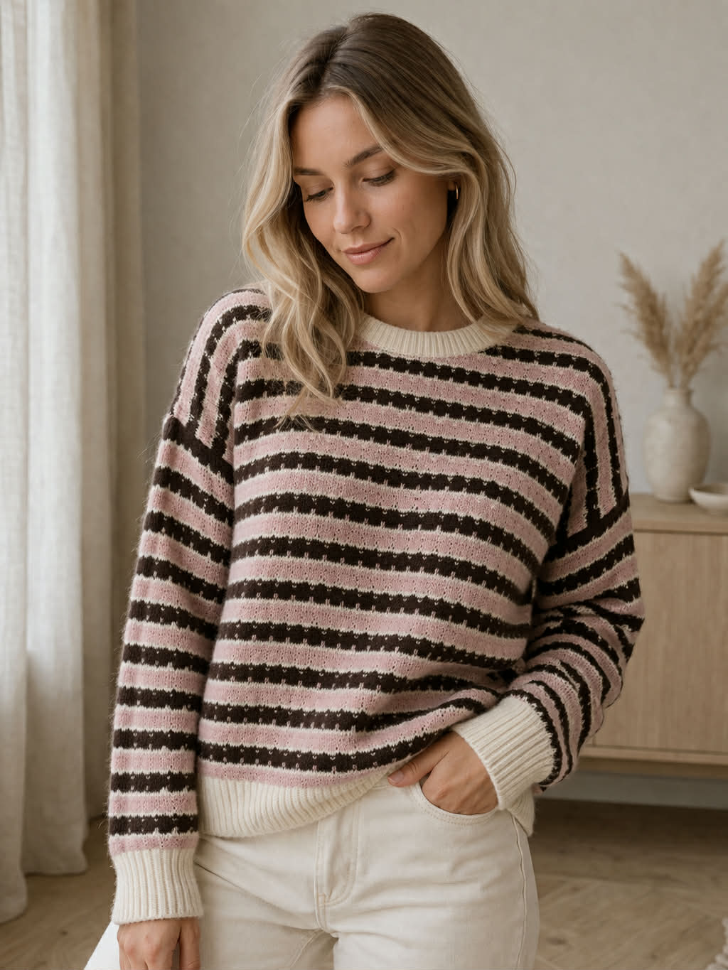 Knit Nivelle - Old rose / brown