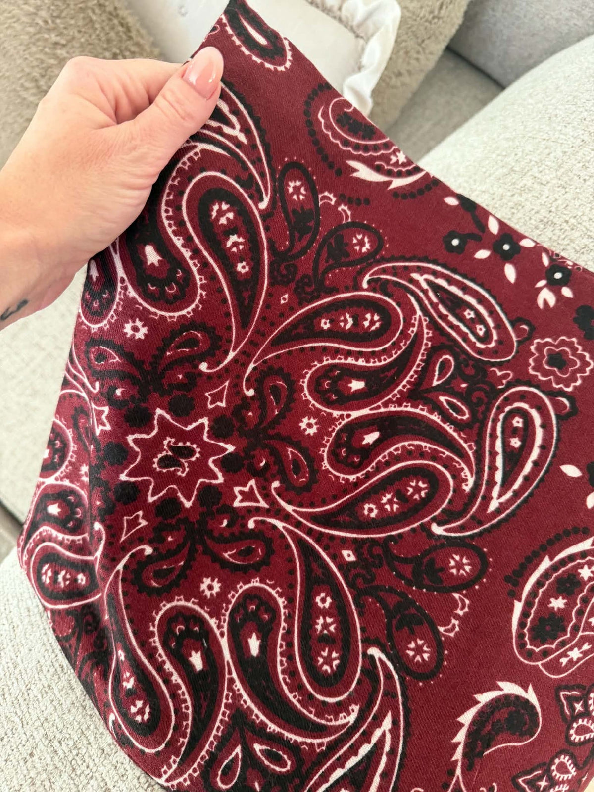 Sjaal viscose/wol - bordeaux