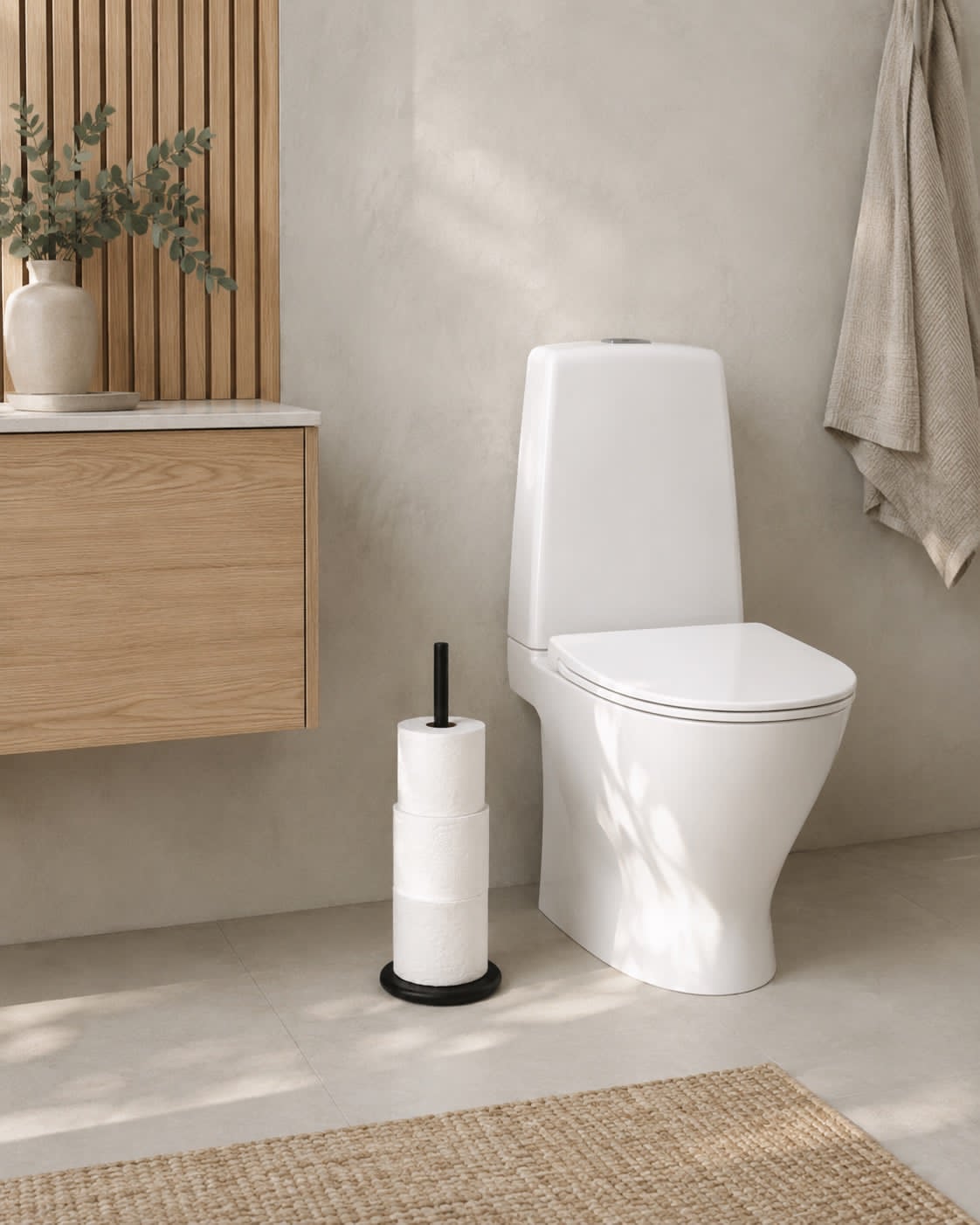 Toiletrolhouder - Zwart metaal