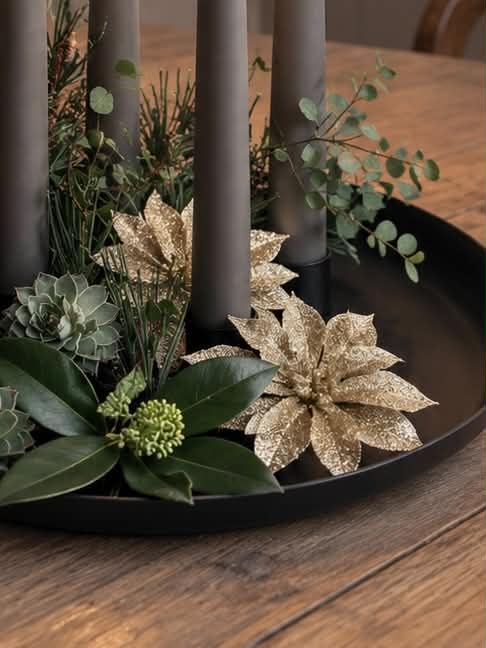 Deco bloemen met glitters - 4 stuks