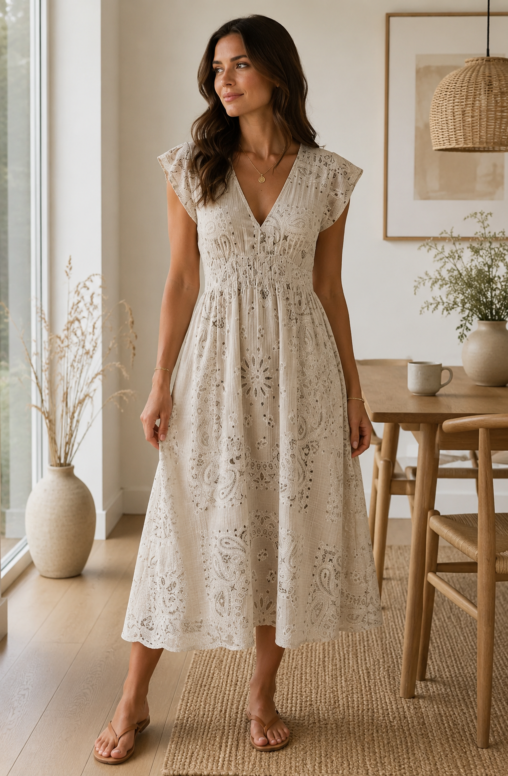 Jurk summer cotton - Beige