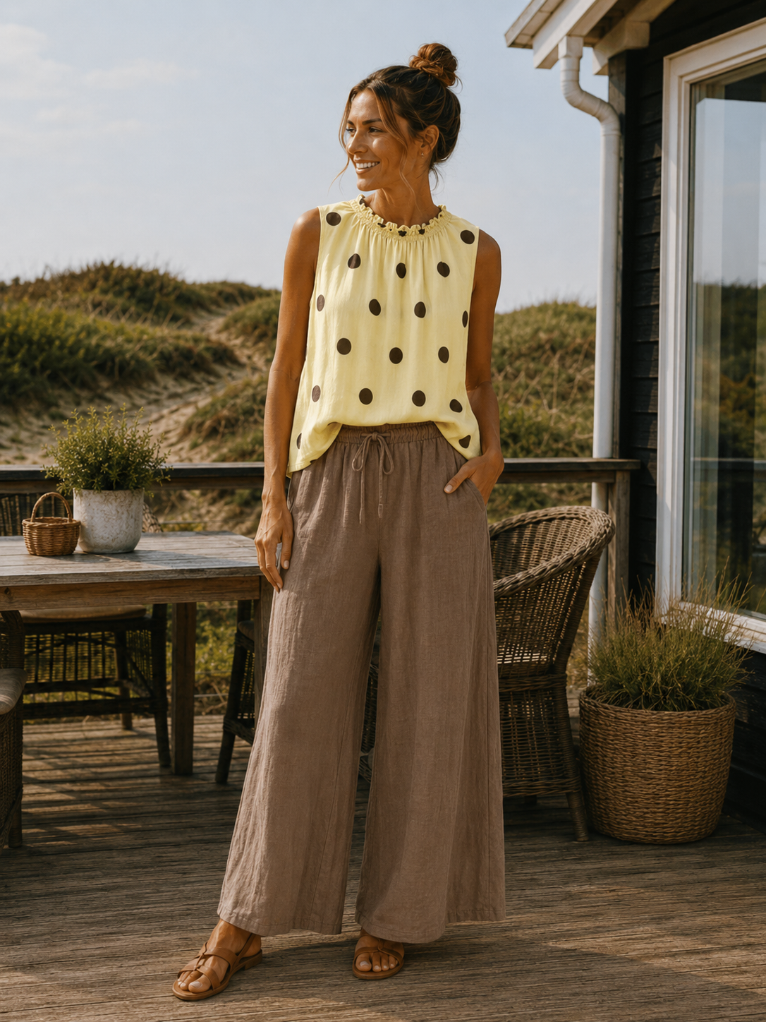 Blouse top Lucina - Yellow