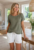 Blouse linnenmix – Military