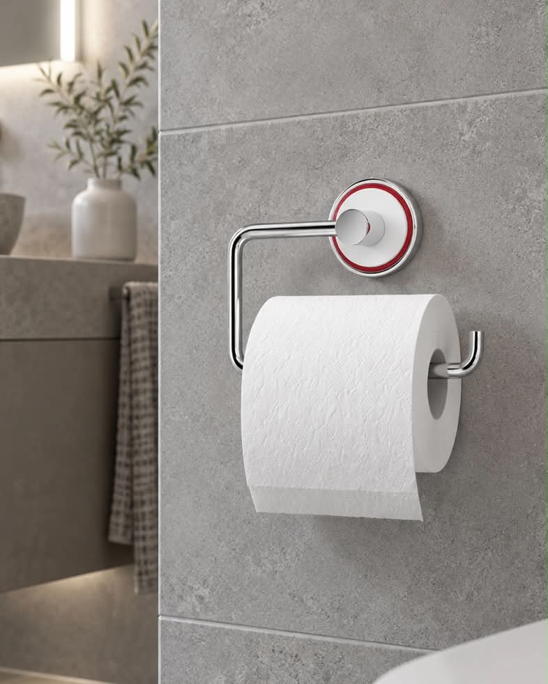 Toiletrolhouder Mafalda – Chroom en wit