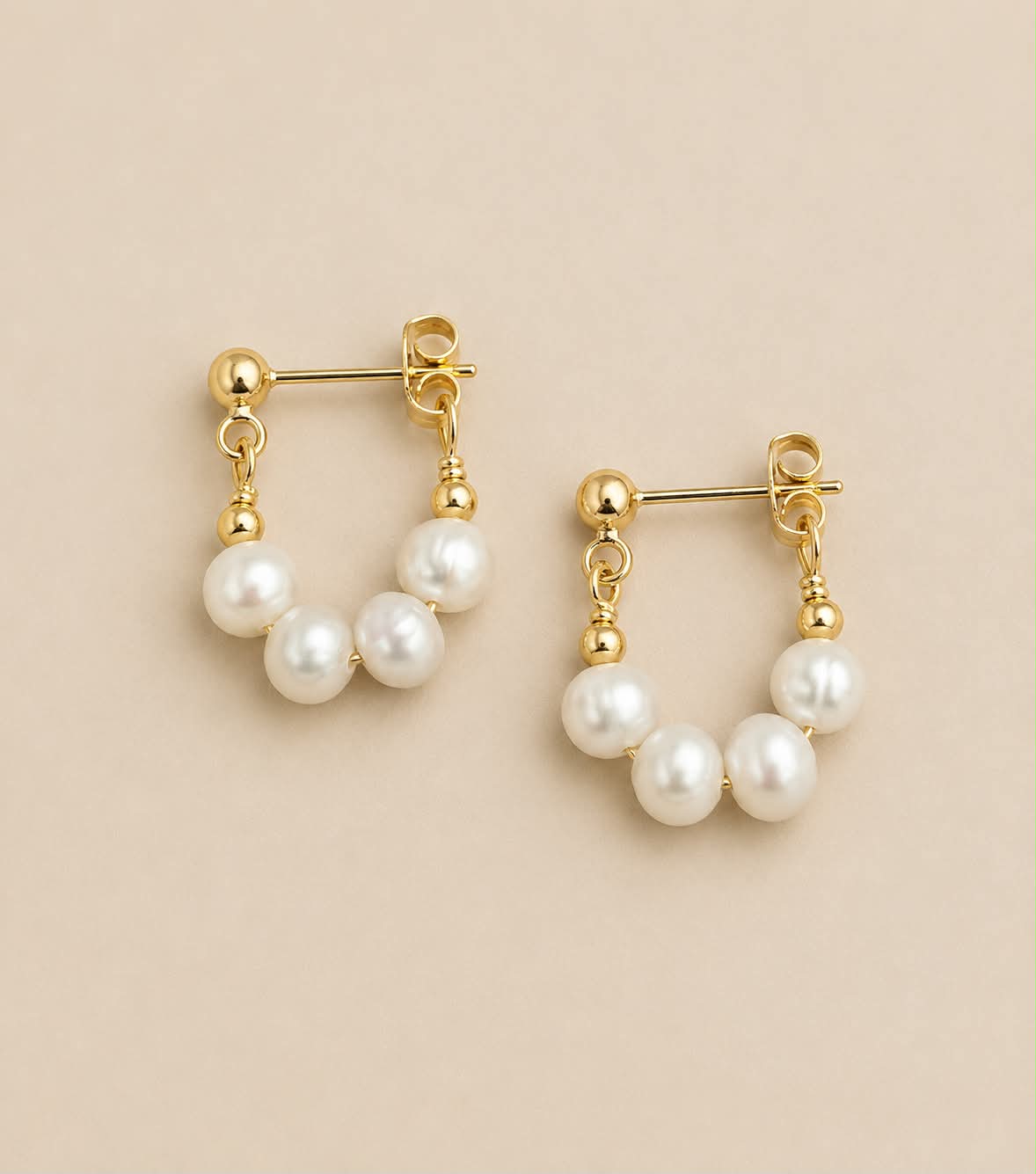 Oorbellen Sienna met parels 18K verguld
