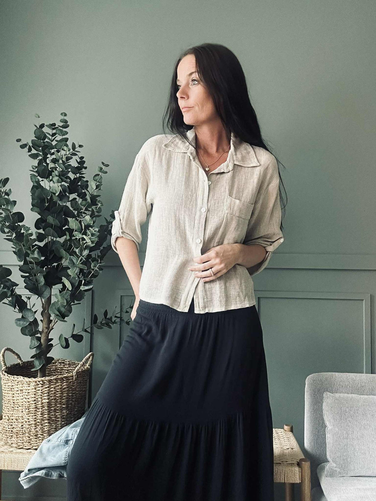 Blouse Milla - Linnenmix beige