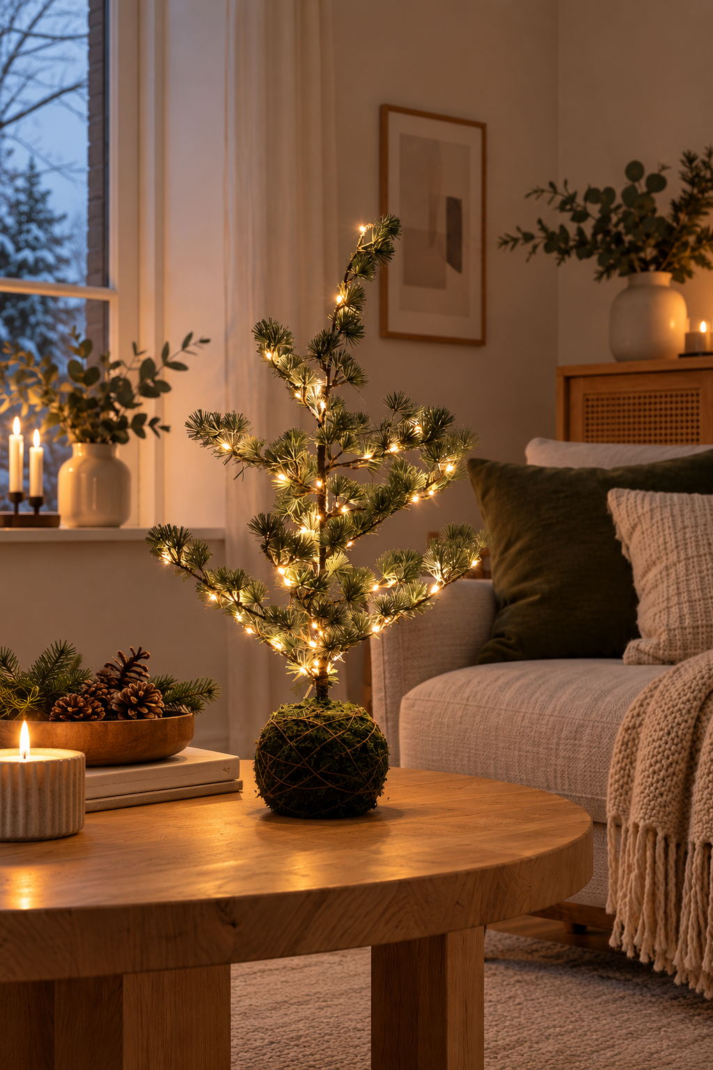 Cederboom met lichtslinger 65 cm