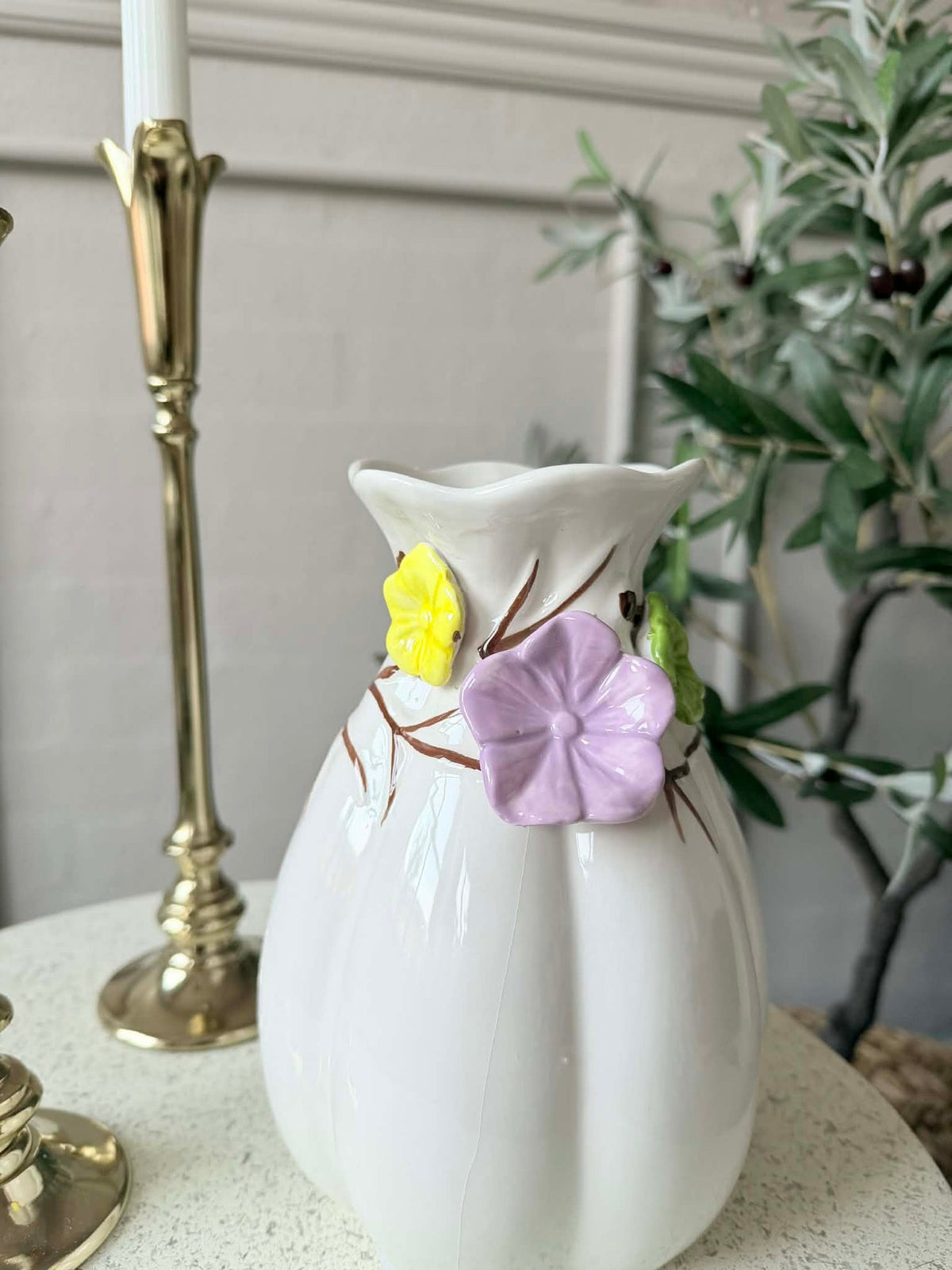 Vaas met decoratie - Wit of Groen