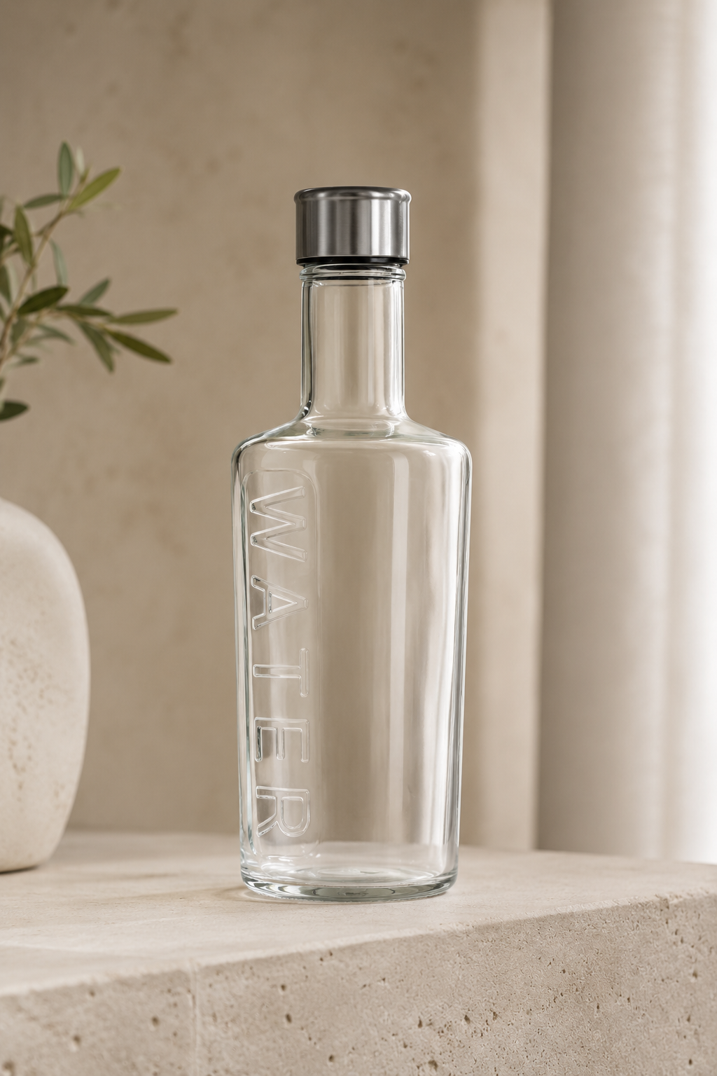 Waterfles met metalen dop