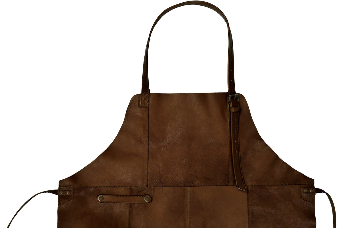 Leren schort Faust – Dark brown