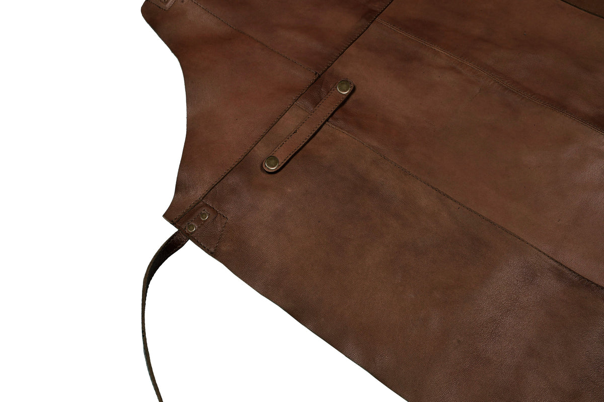 Leren schort Faust – Dark brown