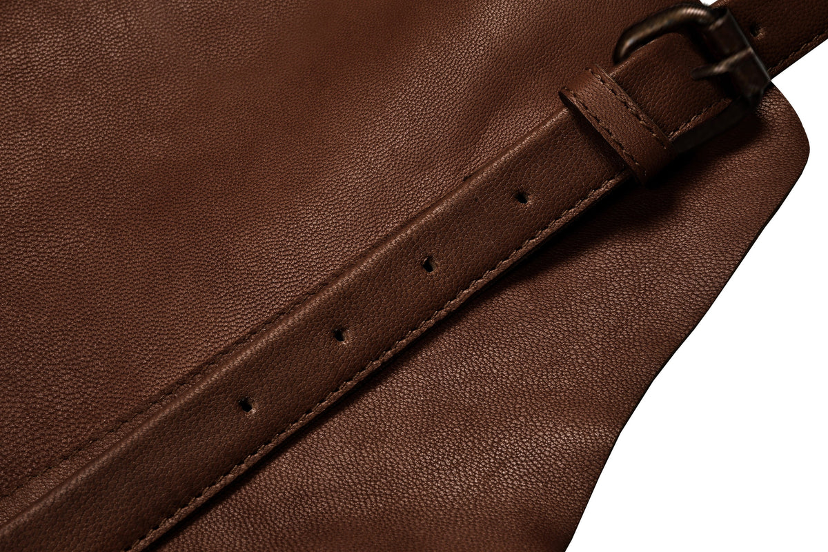 Leren schort Faust – Dark brown