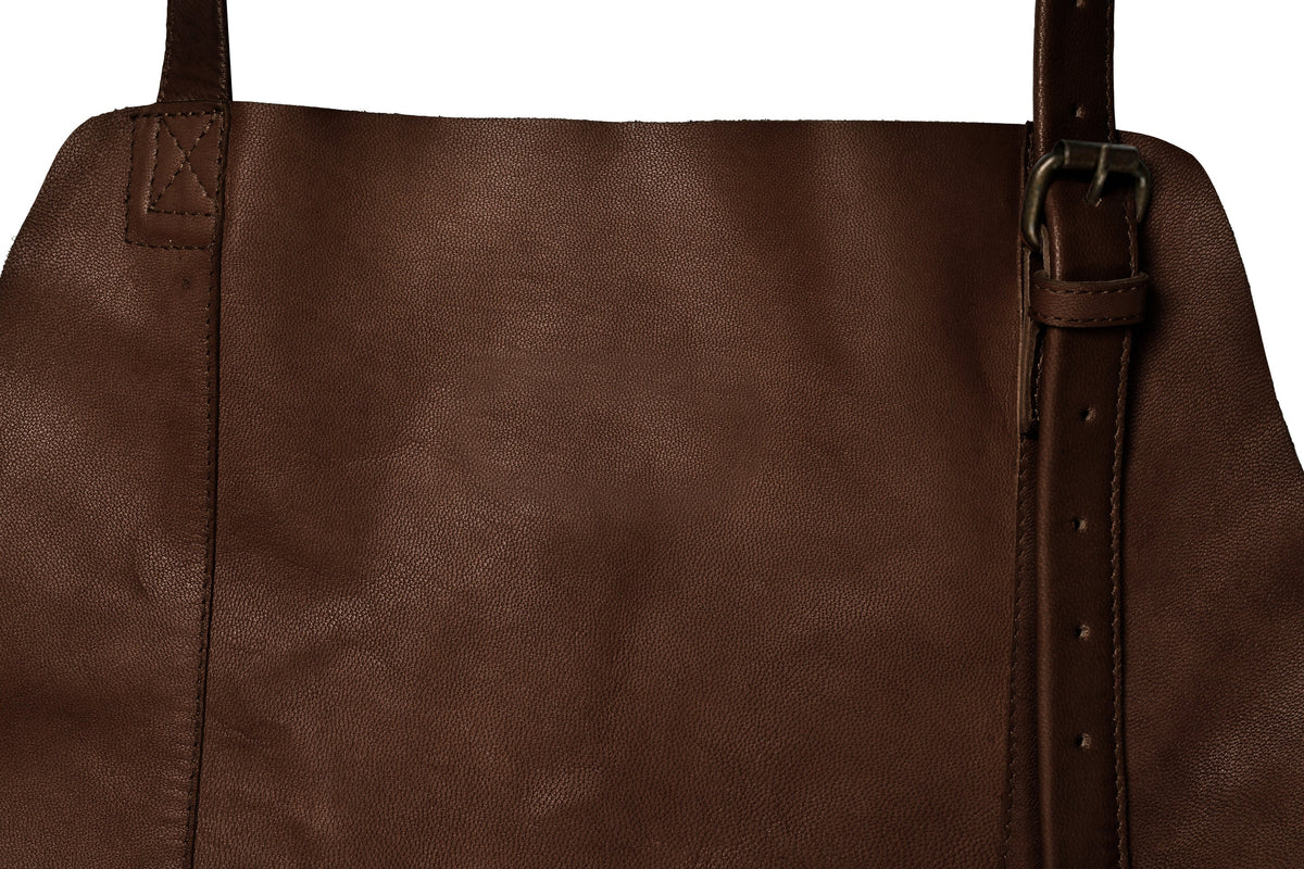 Leren schort Faust – Dark brown