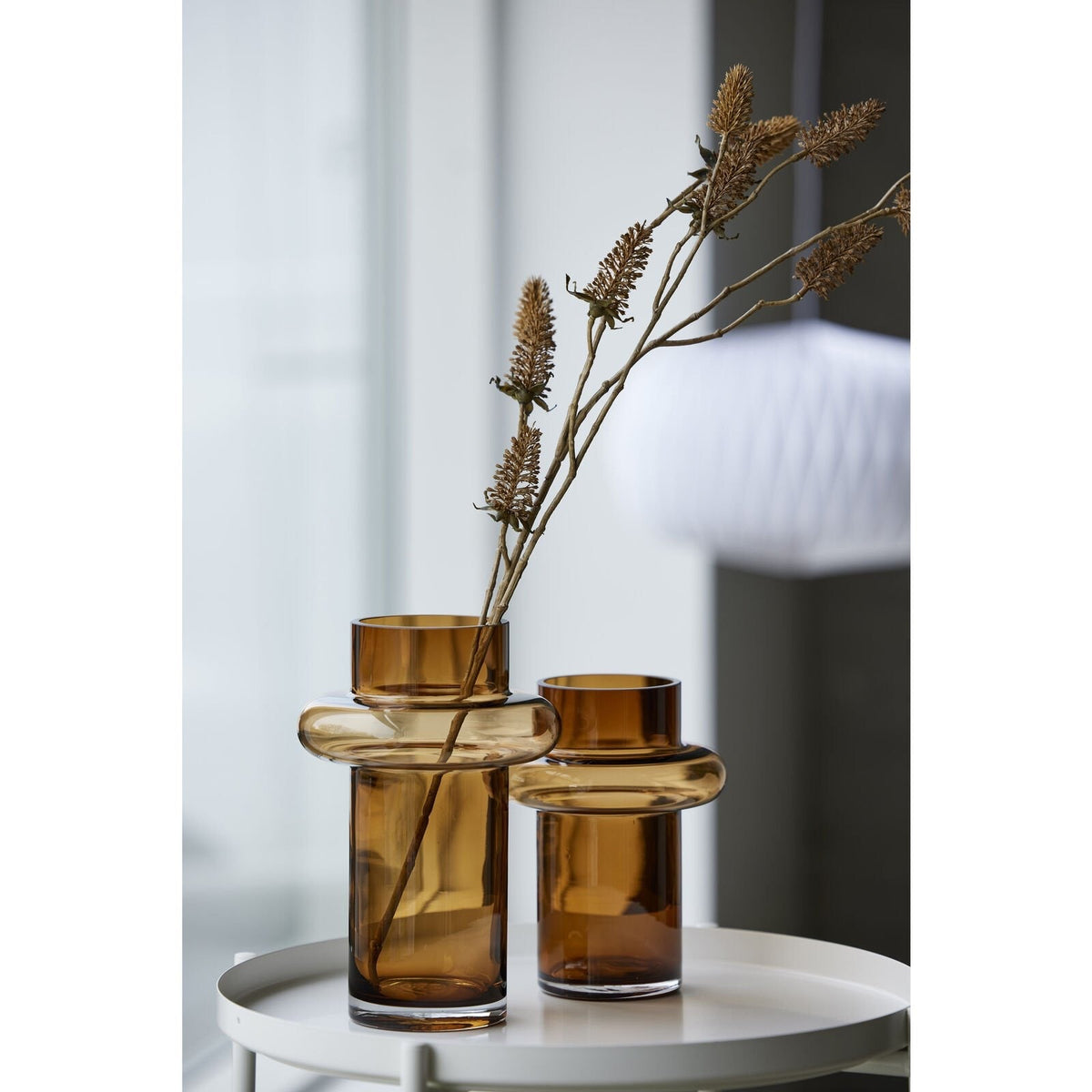 Vaas van handgeblazen glas - Lyngby amber