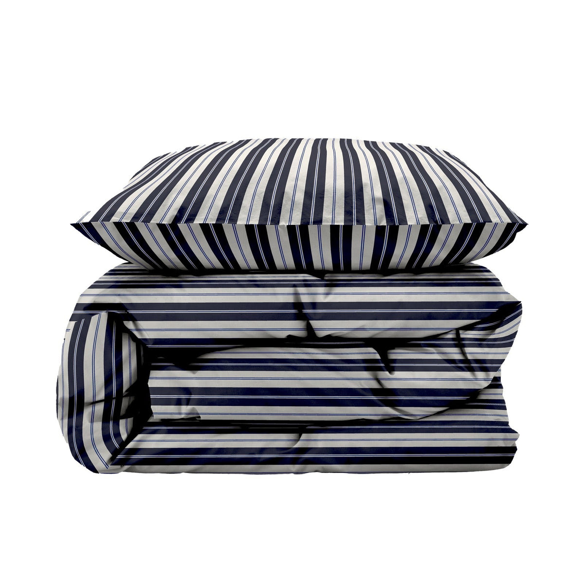 Beddengoedset, Flow navy blue, 140x220 - 63x60