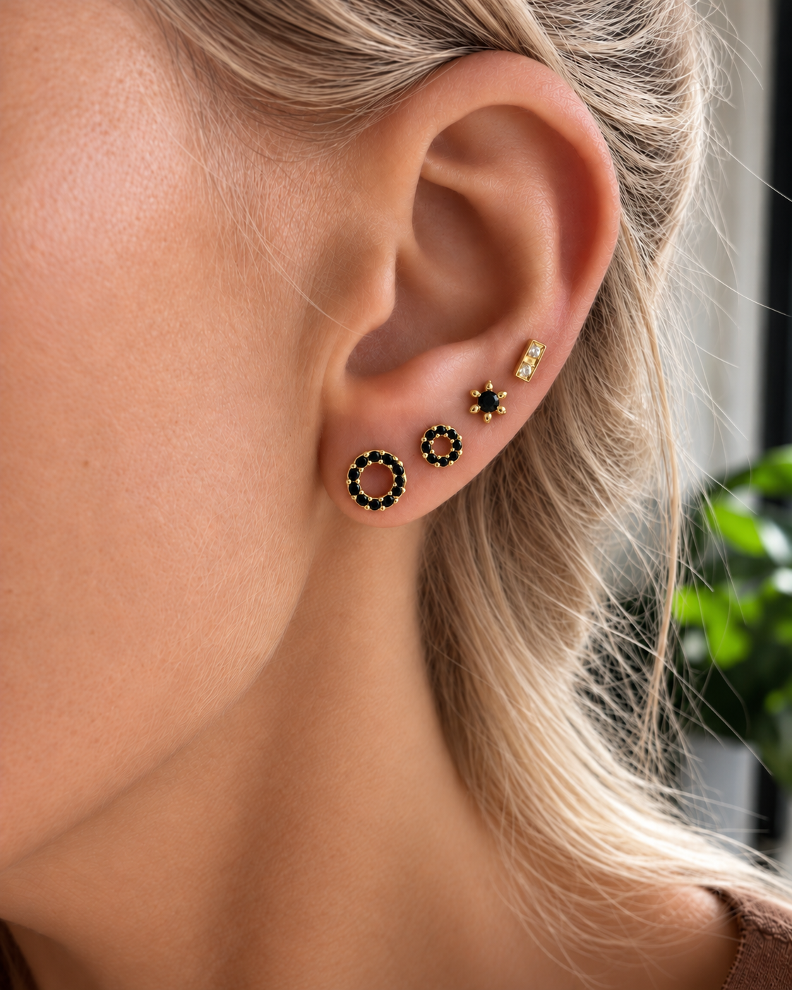 Oorbellen mix 4 stuks - verguld sterling zilver
