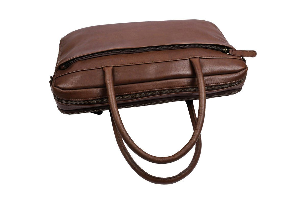 Laptoptas Faust dubbel - Dark brown