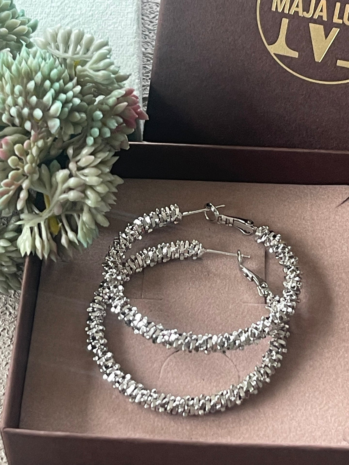 Oorbellen INA Hoops Large - verzilverd