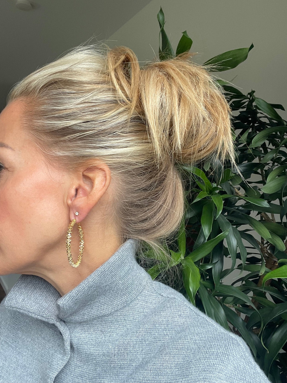 Oorbellen INA Hoops Large - 18K verguld
