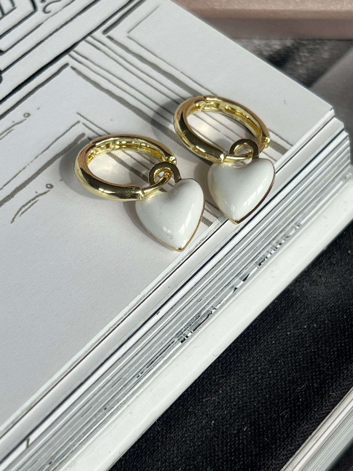 Oorbellen Dina - verguld Off White