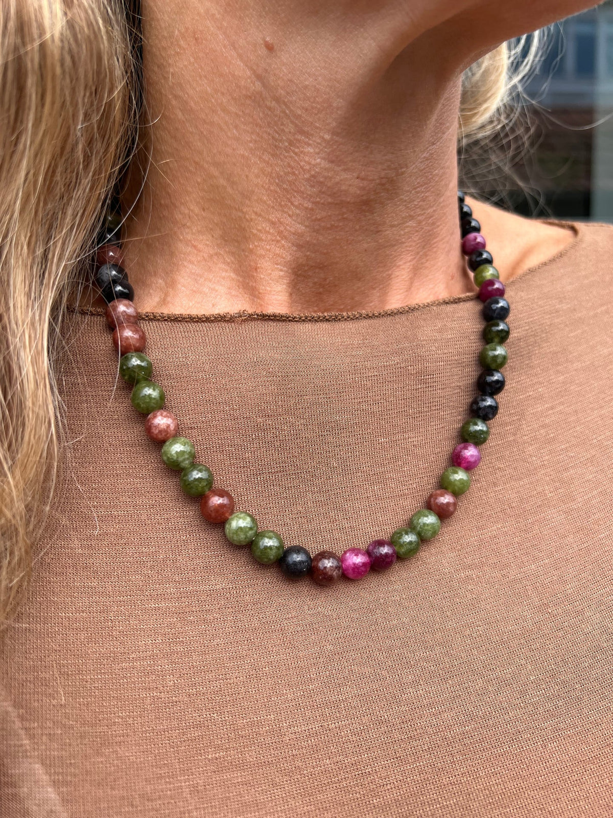Ketting Mary Emerald/Berry Mix