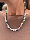 Halsketting Mary Natuur/Aqua Mix