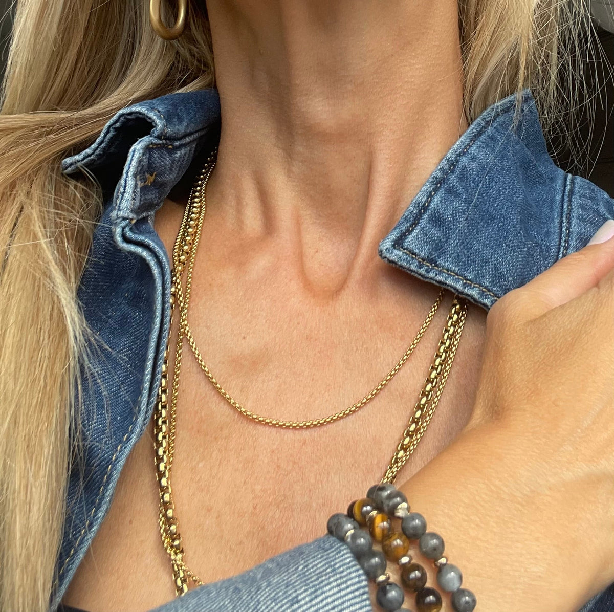Ketting Roseanne 18k verguld - 59cm