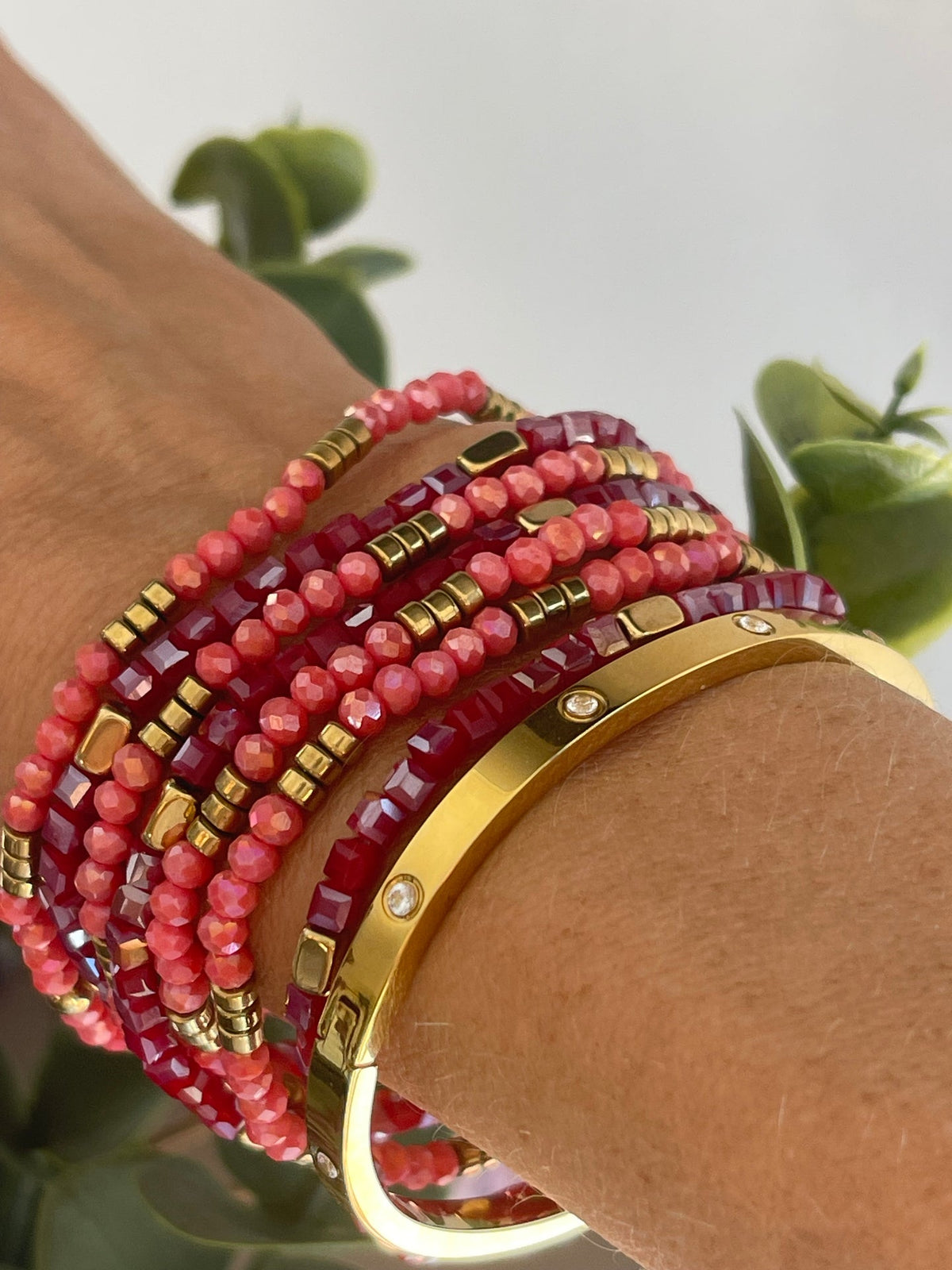 Armband Merle – Red mix 1 st.