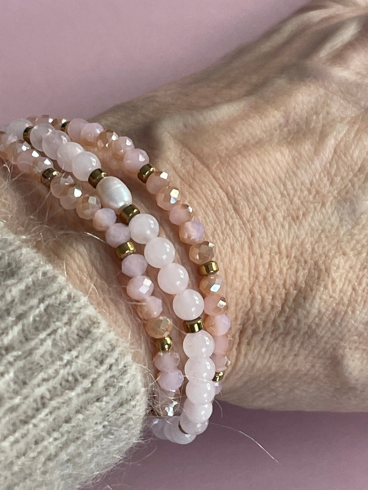 Armband Leah Soft Rose – Set van 3 stuks