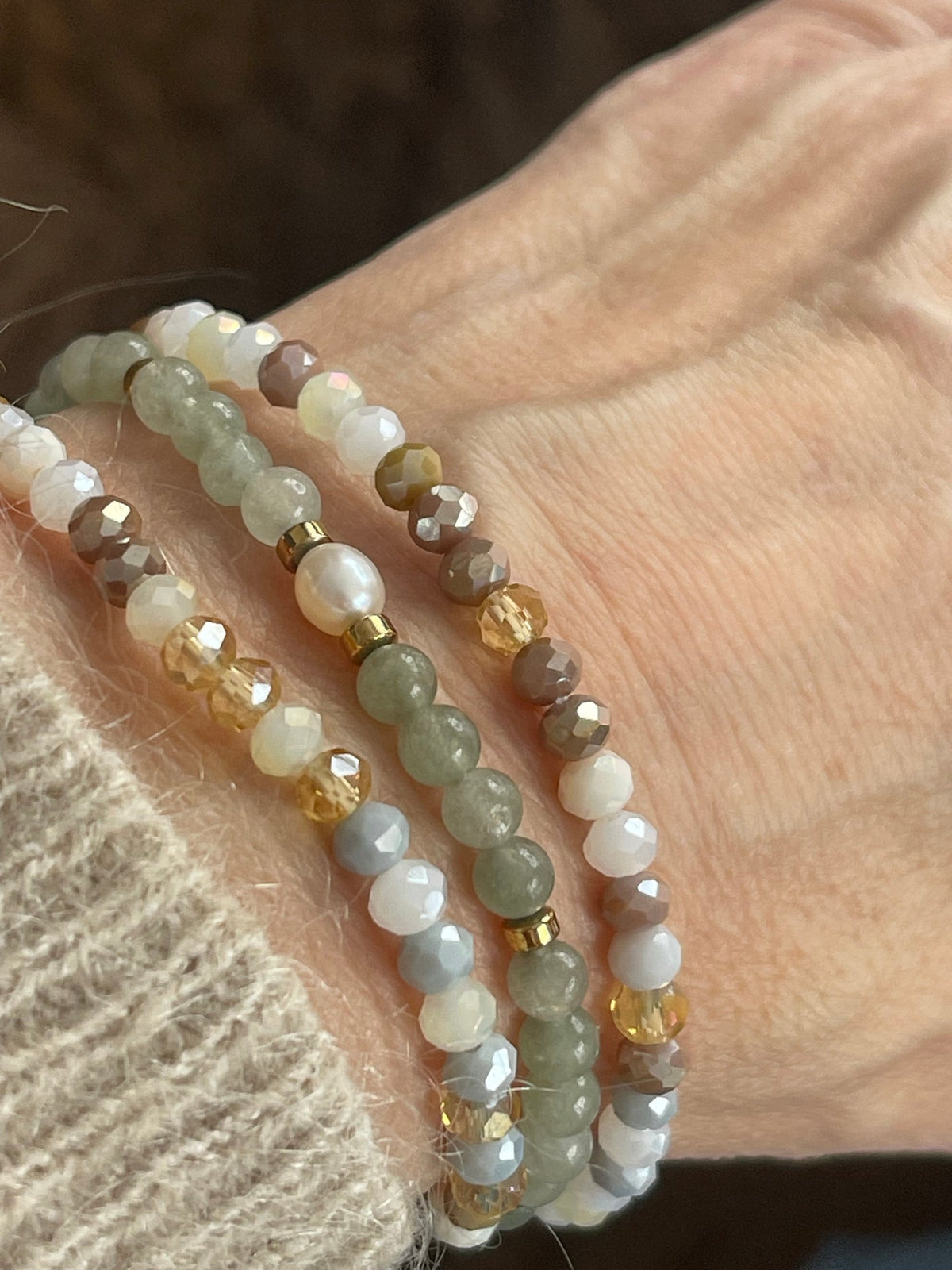 Armbanden Leah Jade Groen – Set van 3 stuks