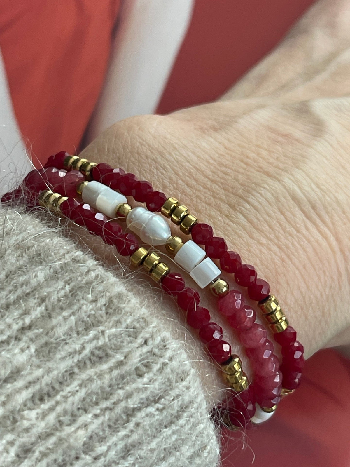 Armband Sarabella Berry – Set van 3 stuks
