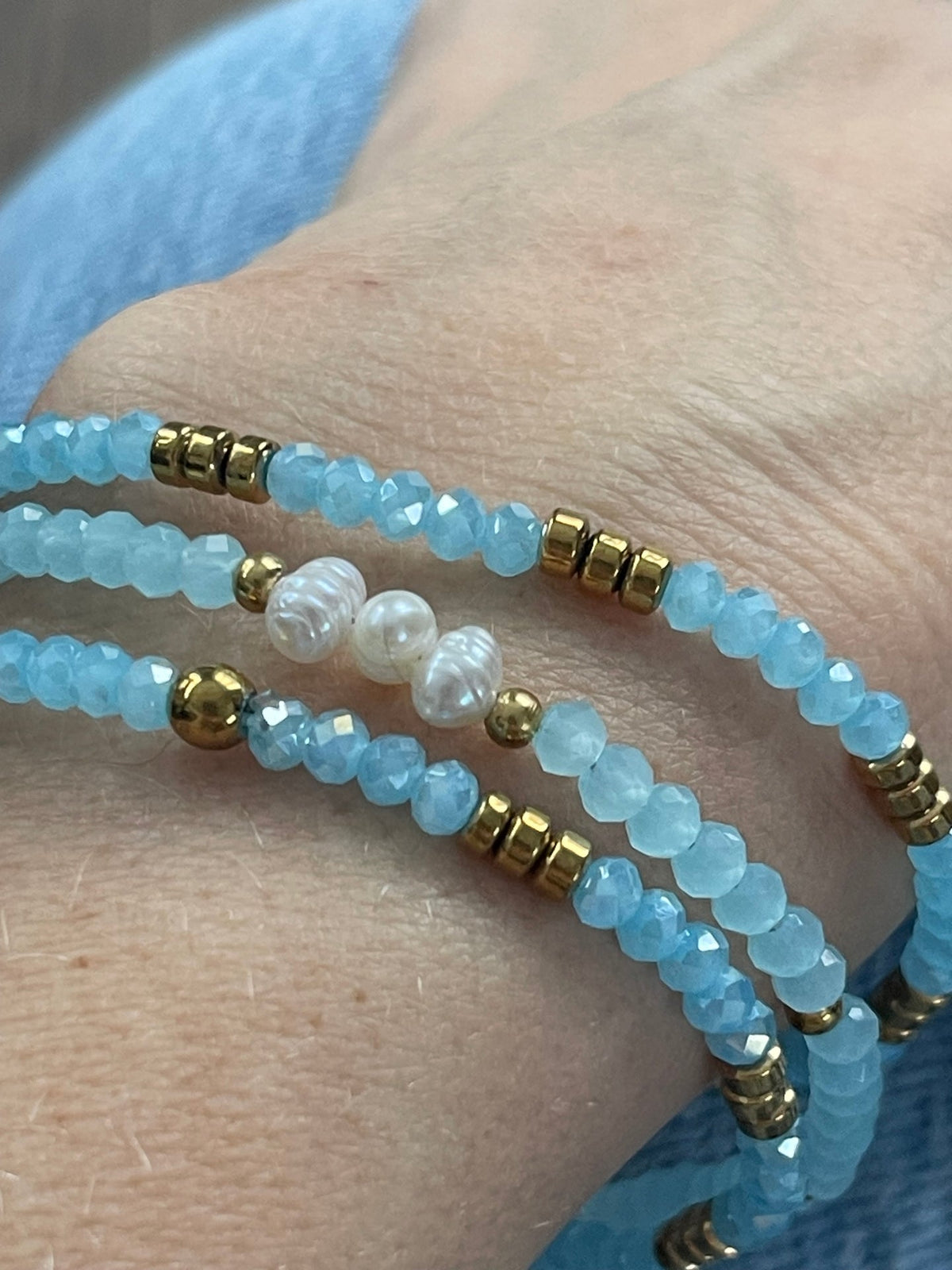 Armband Sarabella Soft Blue – Set van 3 stuks