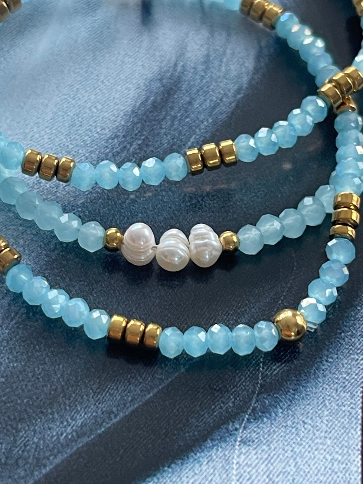 Armband Sarabella Soft Blue – Set van 3 stuks