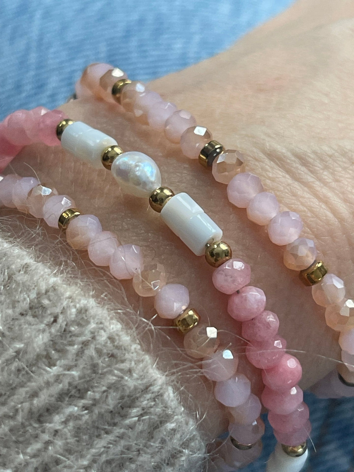 Armband Sarabella Soft Rose – Set van 3 stuks