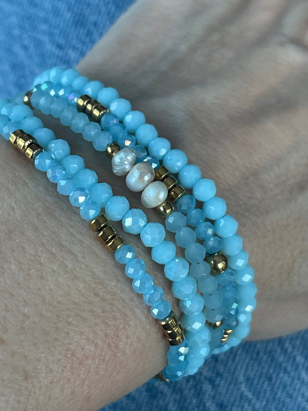 Armband MICHELLE Soft Blue / Mix - 5 stuks