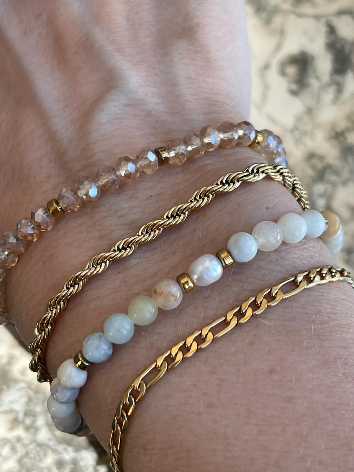 Armband Erika Natur - Set van 4 armbanden