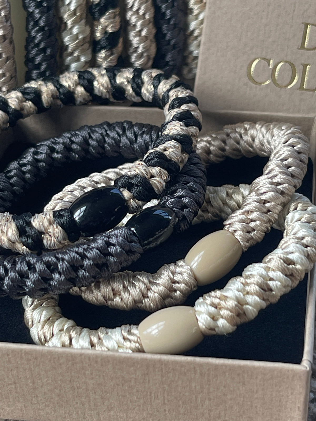 Haarelastiekjes Supreme Black / Nature - 4 st.