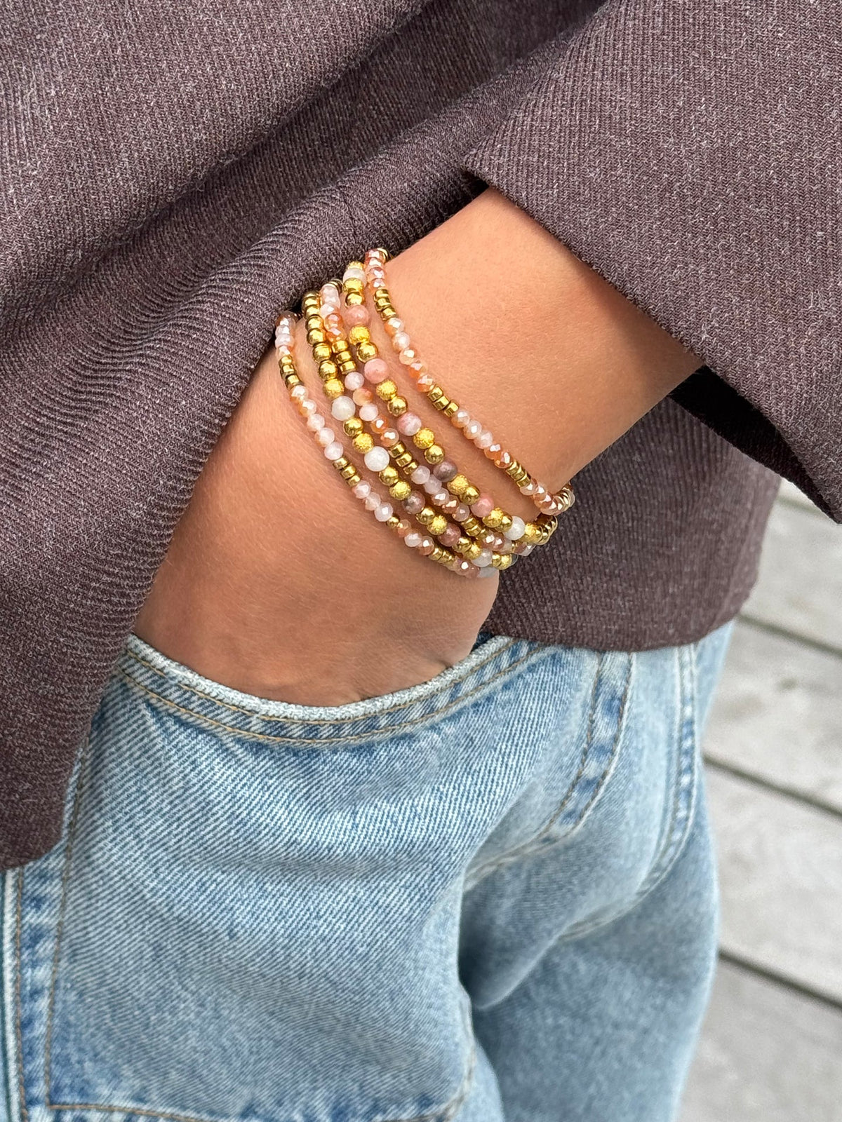 Armband Ofelia Naturel - Set met 5 armbanden
