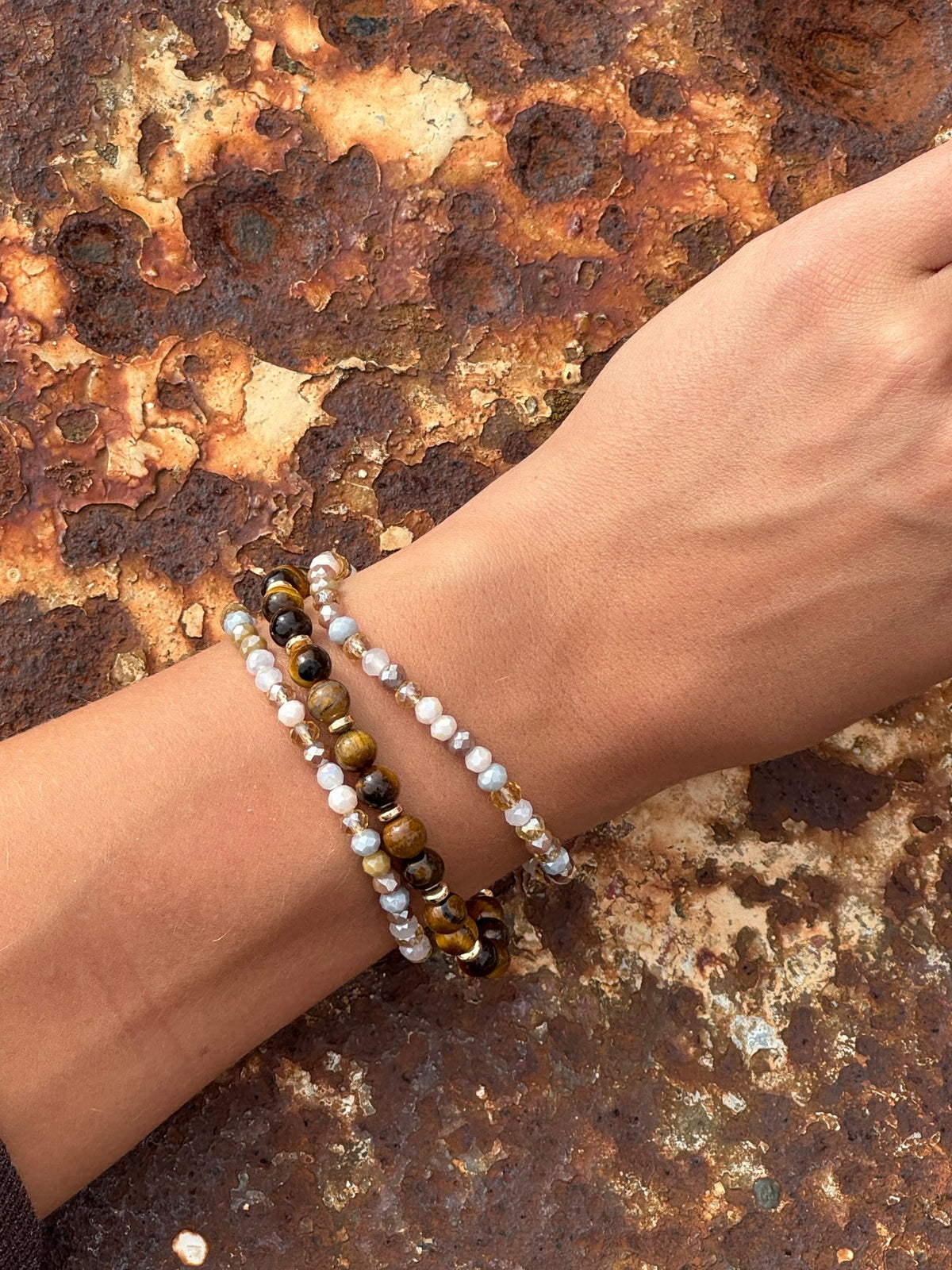 Armband Luna Tiger Eye – Set van 3 stuks