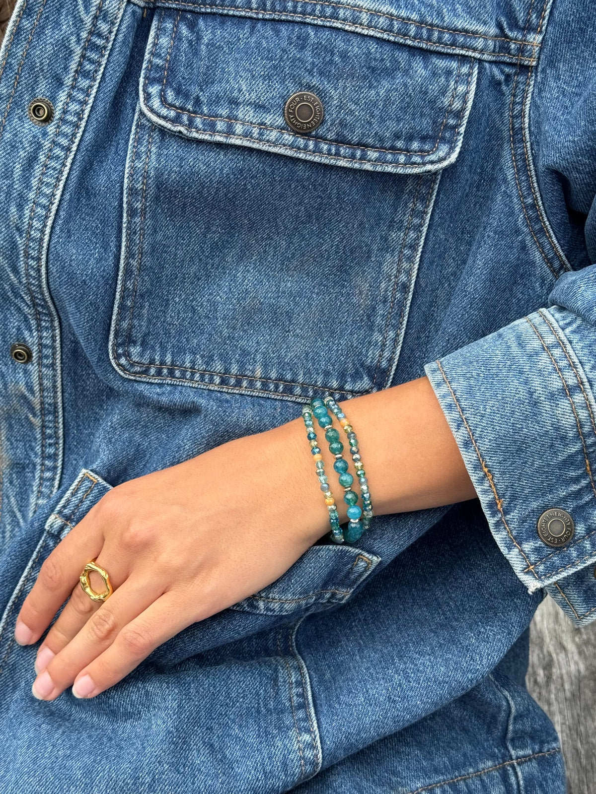 Armbanden Luna Sea Green – Set van 3 stuks