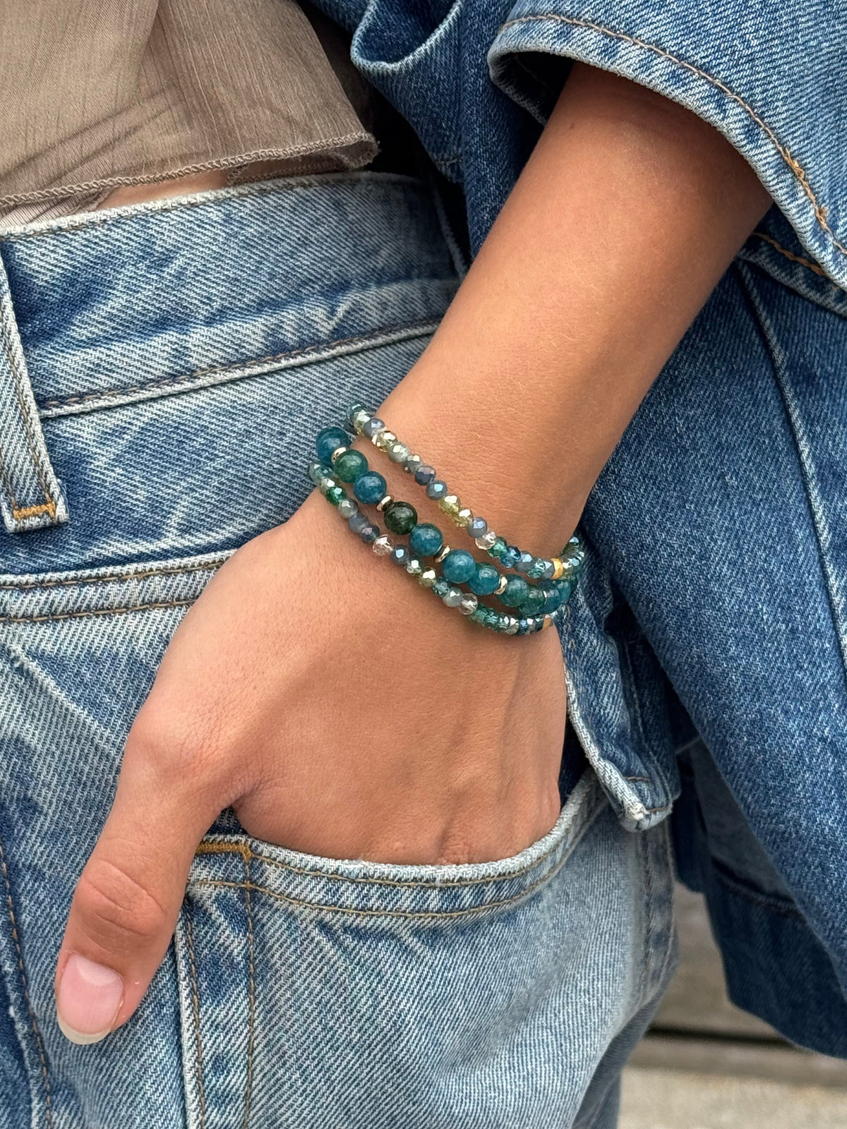 Armbanden Luna Sea Green – Set van 3 stuks