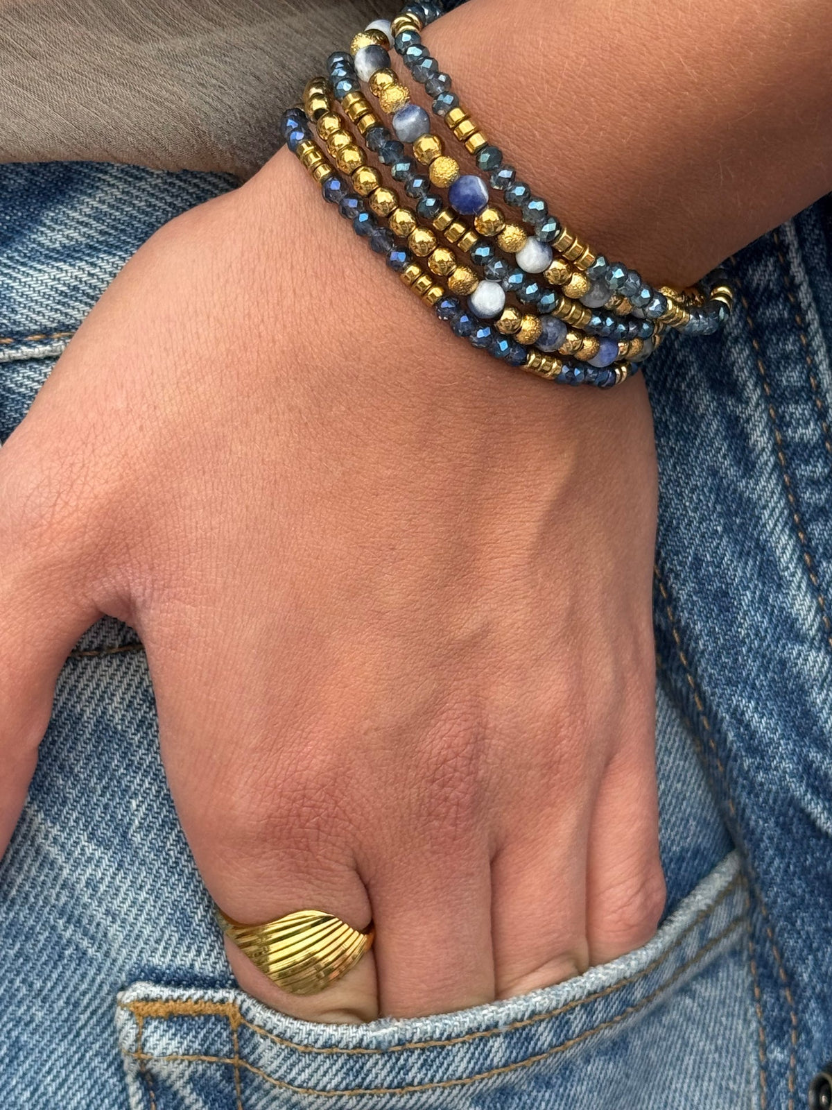 Armband Ofelia Navy - Set met 5 armbanden