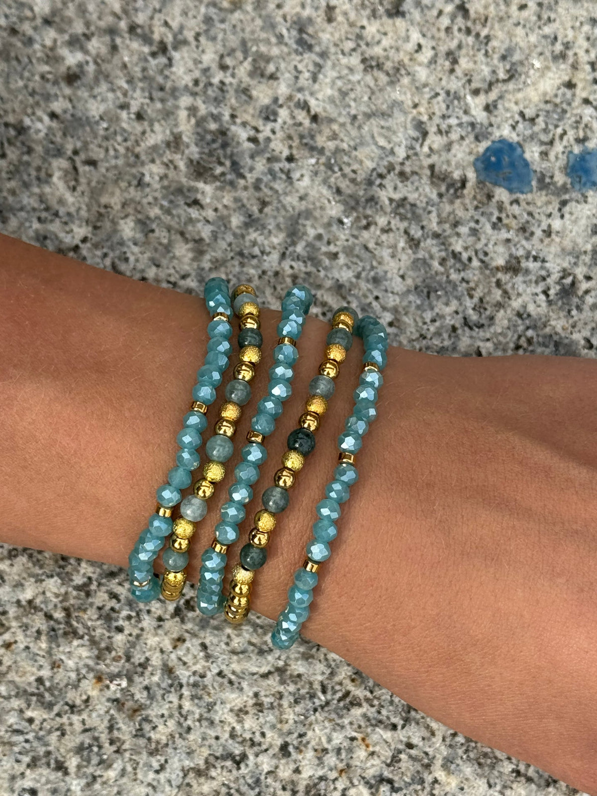 Armband Ofelia Aqua - Set met 5 armbanden