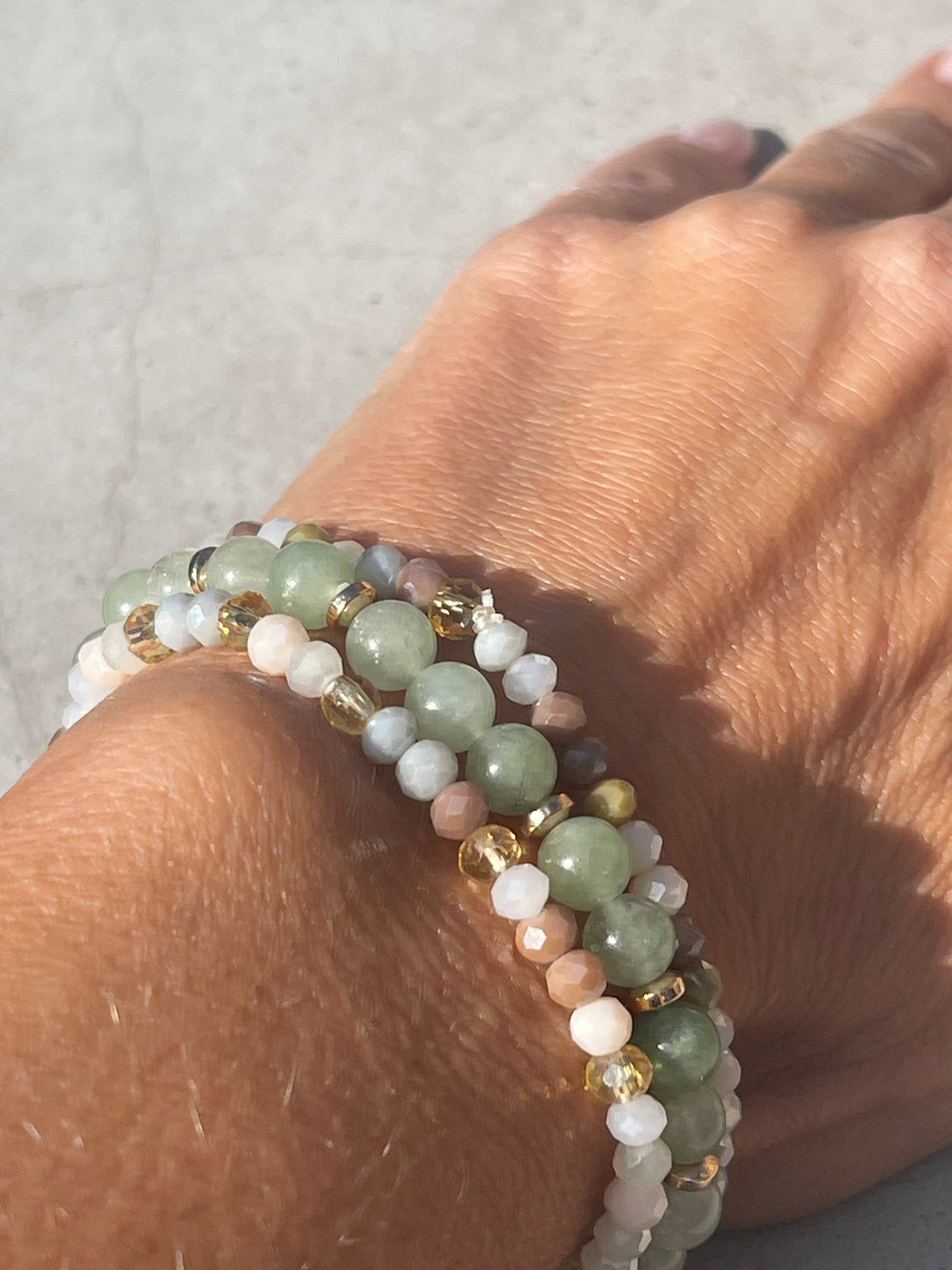 Armbanden Luna Jade Green – Set van 3 stuks