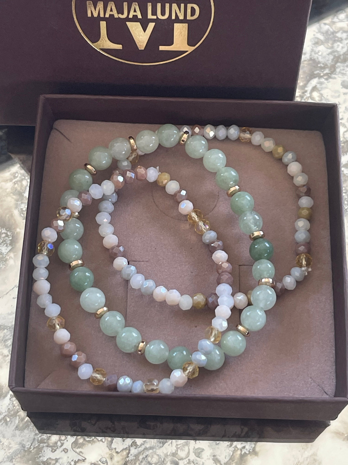 Armbanden Luna Jade Green – Set van 3 stuks