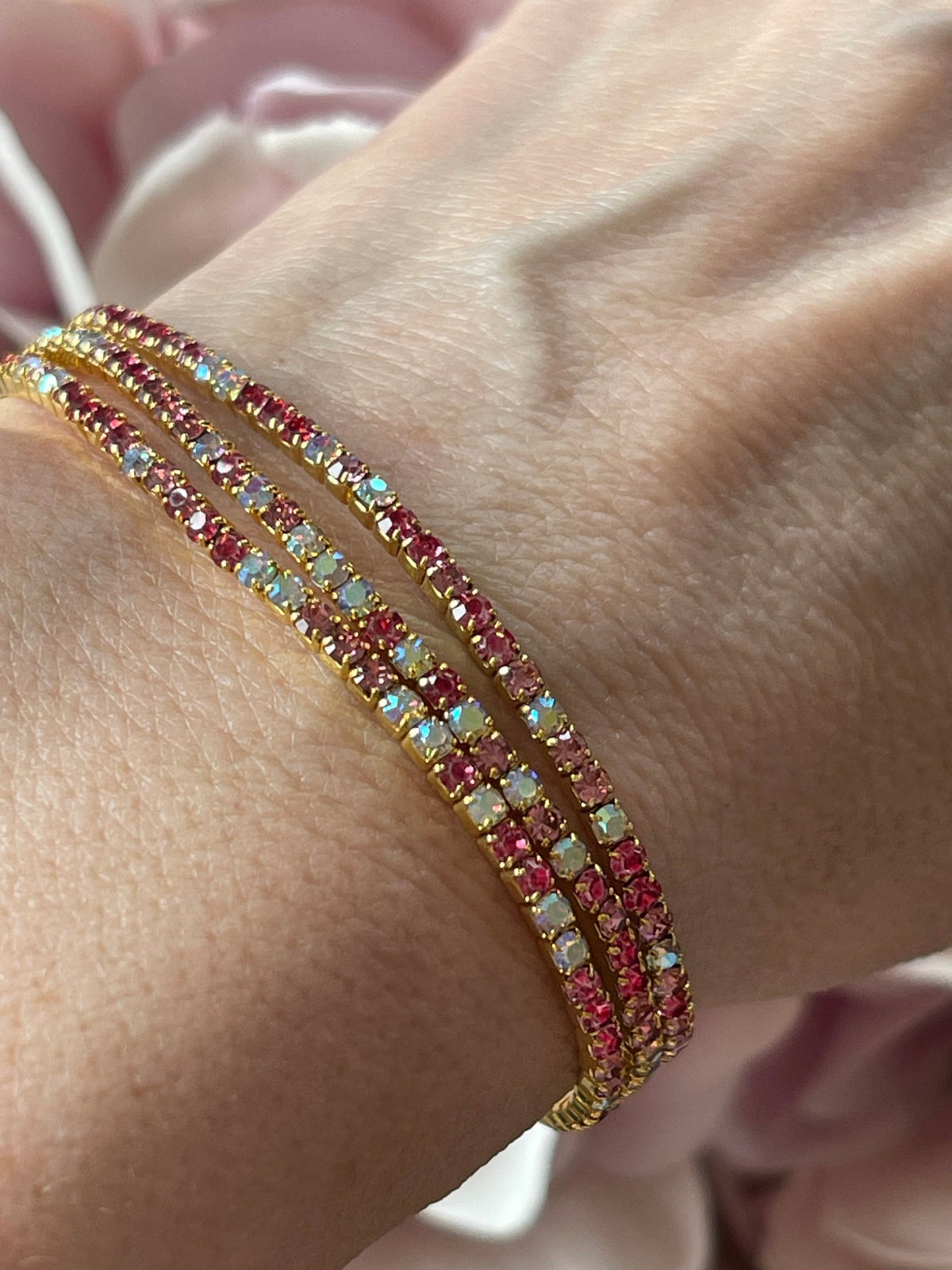 Armbanden - Elare Set/3 - elastisch - Rood Mix