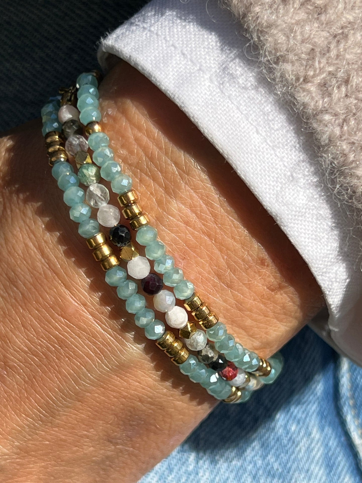 Armband Marika Aqua- Set van 3