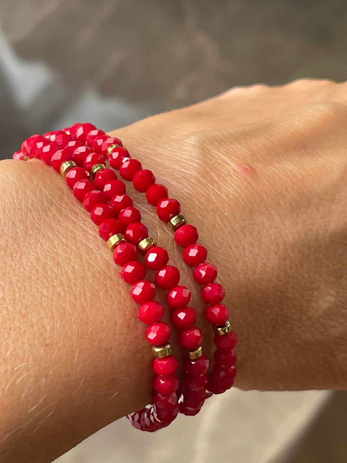 Armband Merle Rood - Set van 3 stuks