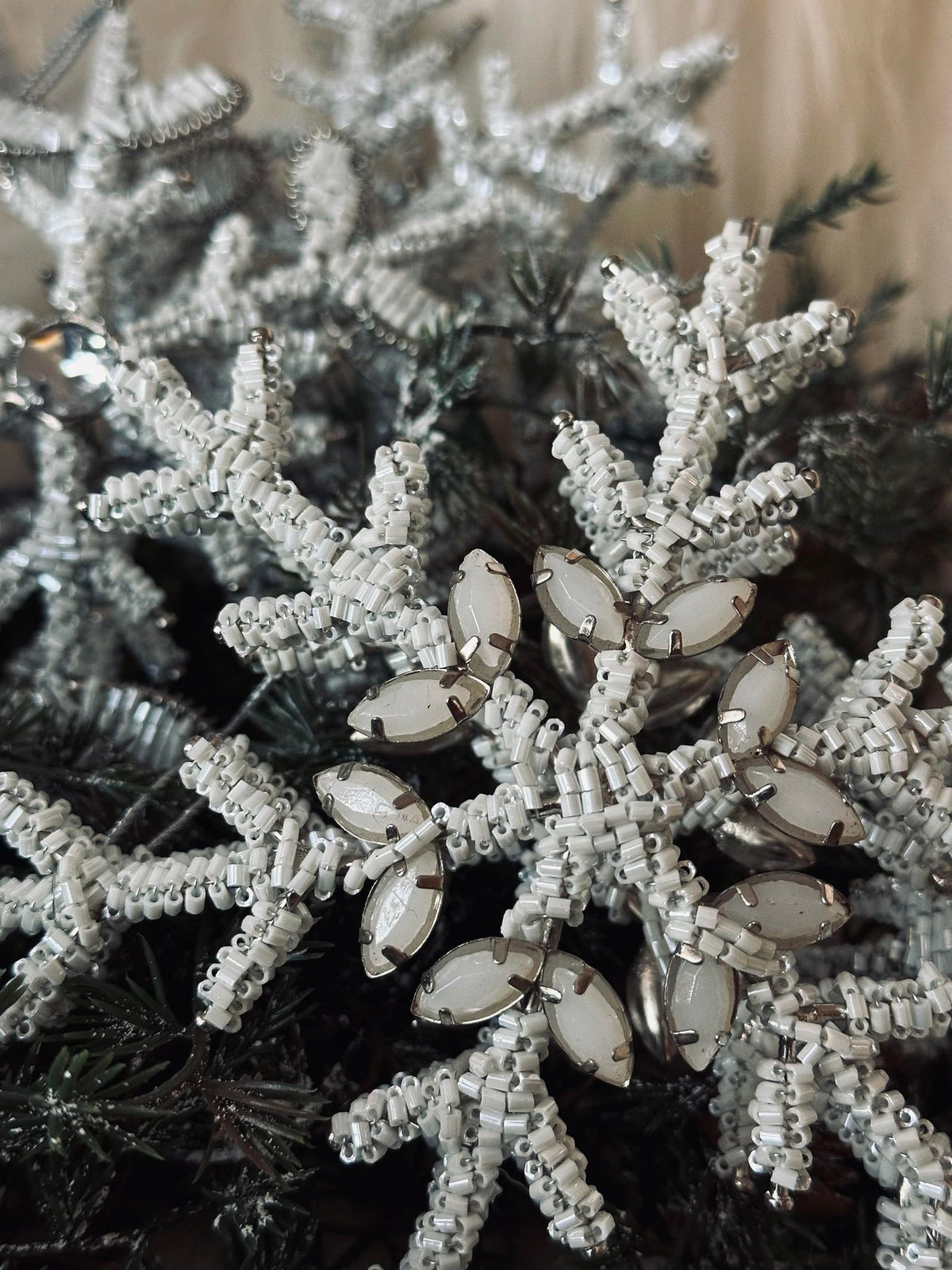 Kersthanger silver / white mix