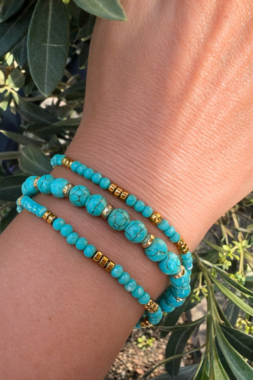 Armband Luna Turkoois – Set van 3 stuks